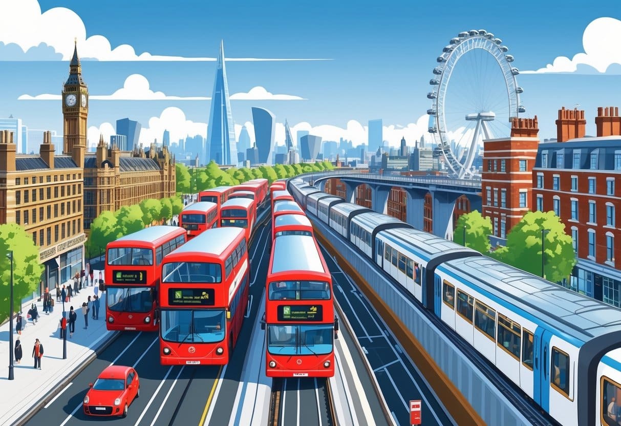 London Airports and their connections to the city via rail and road